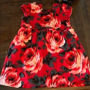 Black and red floral gap dress
